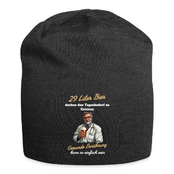 29 Liter Bier - Gesunde Ernährung so einfach - Jersey-Beanie - Anthrazit - Vorne