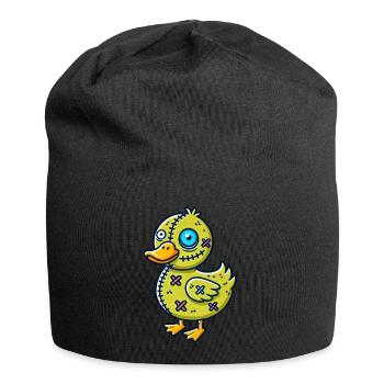Halloween canard zombie monstre dessin animé - Bonnet en jersey - noir - Devant