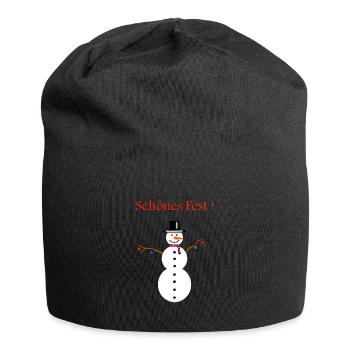 Schneemann schönes Fest - Jersey-Beanie - Schwarz - Vorne