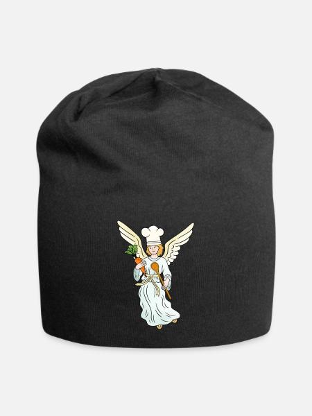 Engel Koch himmlisch Kochen Köchin Köche Kochkust - Jersey-Beanie - Schwarz