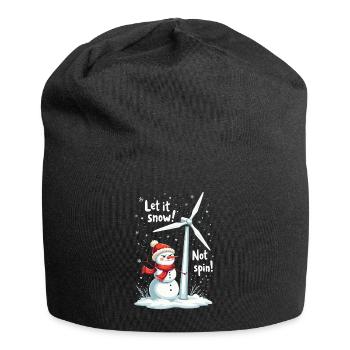 Stopp Windräder - Lasst es schneien, nicht drehen - Jersey-Beanie - Schwarz - Vorne