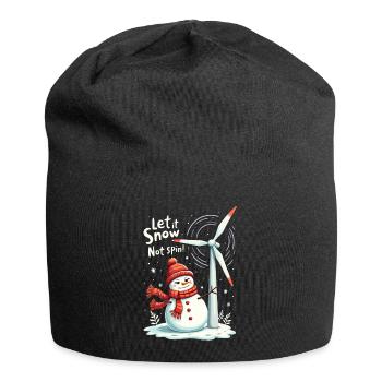 Stopp Windräder - Lasst es schneien, nicht drehen - Jersey-Beanie - Schwarz - Vorne