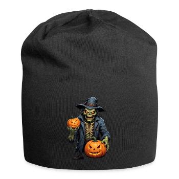 Halloween - Horreur zombie Horreur avec citrouille - Bonnet en jersey - noir - Devant