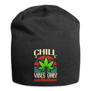 Chill Vibes Only Retro Cannabis Leaf Since 1996 - Jersey Beanie - black - Front