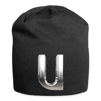 Chrome ,, U " Métallisé - Bonnet en jersey - noir - Devant