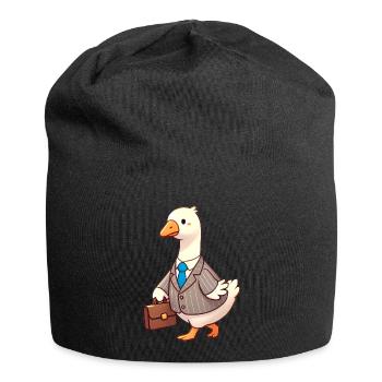 Ernsthafte Gans im Business-Anzug-Design - Jersey-Beanie - Schwarz - Vorne