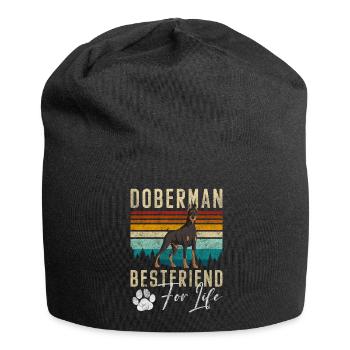 Dobermann Hund Tier Hundeliebe - Jersey-Beanie - Schwarz - Vorne