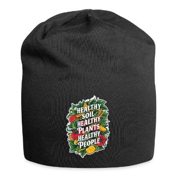Sol sain - Plantes saines - Personnes en santé #2 - Bonnet en jersey - noir - Devant