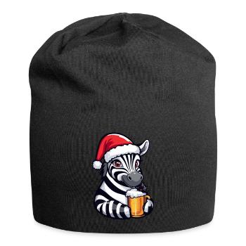 Zebra Christmas Beer Funny - Jersey Beanie - black - Front