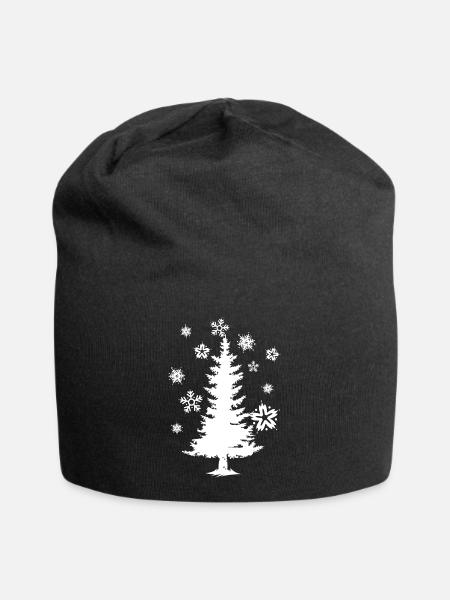 Baum Winteroutfit Schnee Weihnachten Symbol Logo - Jersey-Beanie - Schwarz