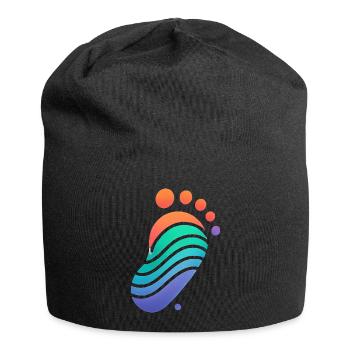 Colorful 10k Shoe Footprint Design - Jersey Beanie - black - Front