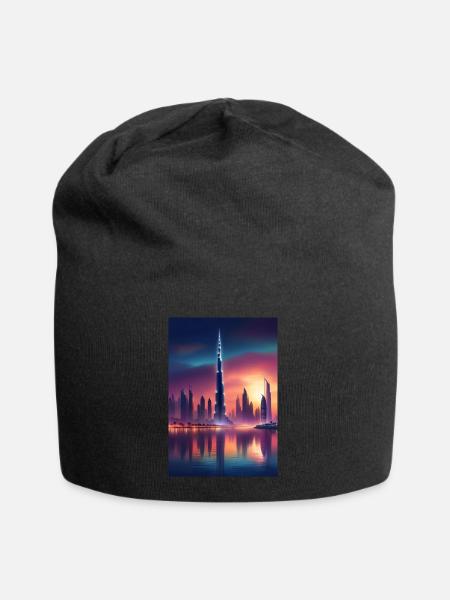 Sonnenuntergang in Dubai - Jersey-Beanie - Schwarz