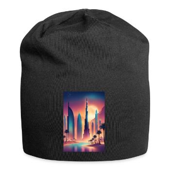 Paysage urbain coloré de l’est - Bonnet en jersey - noir - Devant