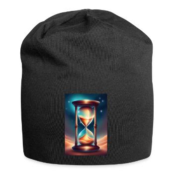 An hourglass on a desert sand - Jersey Beanie - black - Front