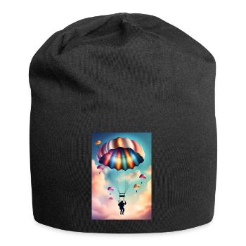 Bunter Fallschirm - Jersey-Beanie - Schwarz - Vorne