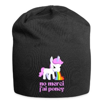 Non merci j'ai poney - Bonnet en jersey - noir - Devant