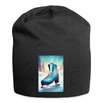 Wintery figure skating hobby - Jersey Beanie - black - Front