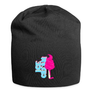 Unwirkliche Eiscreme-Sommerstimmung - Jersey-Beanie - Schwarz - Vorne