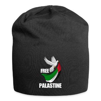 Free Palestine Design – Statement für Frieden - Jersey-Beanie - Schwarz - Vorne