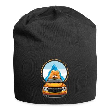 Drôle de chien de Poméranie voyageant dans un pick-up - Bonnet en jersey - noir - Devant