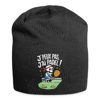J'peux pas j'ai Padel ! - Bonnet en jersey - noir - Devant