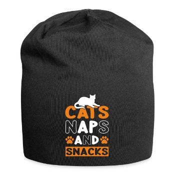 Motif de slogan de chat pour les amoureux des chats - Bonnet en jersey - noir - Devant