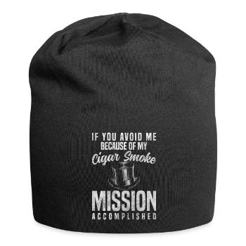 smoking cigar men's evening cuba enjoyment - Jersey Beanie - black - Front