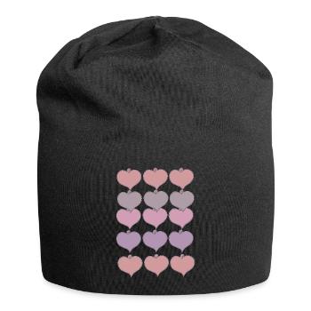 Heart Pendant Pattern - Jersey Beanie - black - Front