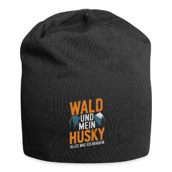 Wald und mein Husky - Jersey-Beanie - Schwarz - Vorne