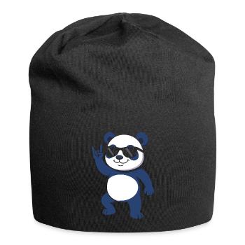 Süßer Panda – Lustiges Tier Design für Panda-Fans - Jersey-Beanie - Schwarz - Vorne
