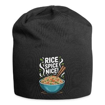 Riz frit Épices Riz chaud agréable - Bonnet en jersey - noir - Devant