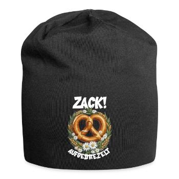 Brezel Zack aufgebrezelt Dirndlersatz Volksfest - Jersey-Beanie - Schwarz - Vorne