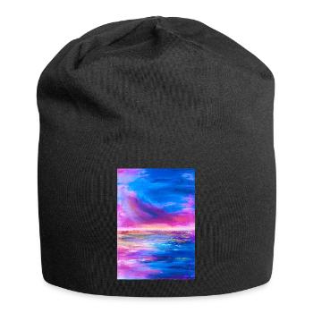 Lebendiger Himmel Horizont Abstrakte Kunst - Jersey-Beanie - Schwarz - Vorne