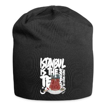 Türkische TeetasseAnimierte Vintage-Szene - Jersey-Beanie - Schwarz - Vorne