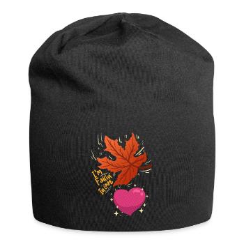I’m Falling in Love - maple leaf falling in love - Jersey Beanie - black - Front