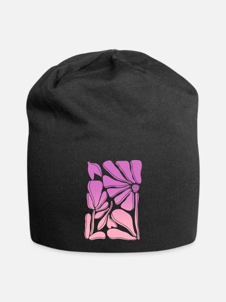 Flower power dégradé rose - Bonnet en jersey - noir