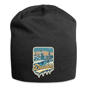 Wintry Dresden – Old Town in the Snow - Jersey Beanie - black - Front
