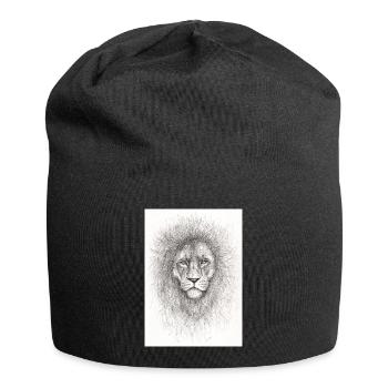 Lion très sérieux - Bonnet en jersey - noir - Devant