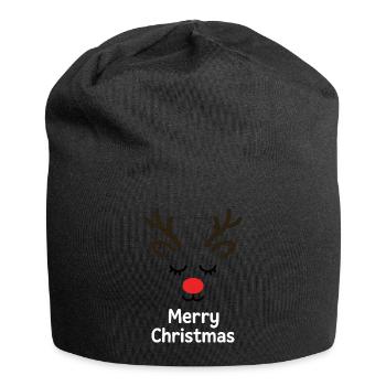 Cerf Rudolph Joyeux Noël doux - Bonnet en jersey - noir - Devant