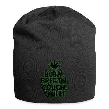 Chemise fumeuse de cultivateur de cannabis au cannabis Vibrades vertes - Bonnet en jersey - noir - Devant