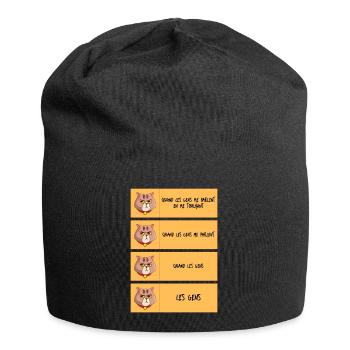 Chat grognon et limites personnelles - Jersey-Beanie - Schwarz - Vorne
