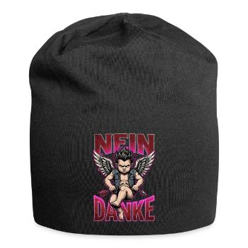 Nein Danke Cupidon en colère Anti Valentine allemand - Bonnet en jersey - noir - Devant