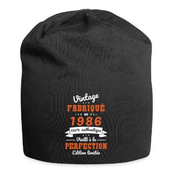 1986 – Vintage – Aged to perfection - Jersey Beanie - black - Front