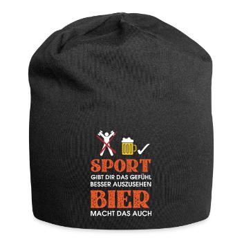Le sport ? La bière fait pareil - Bonnet en jersey - noir - Devant