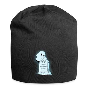 Geduld-Geist am Grabstein - Jersey-Beanie - Schwarz - Vorne
