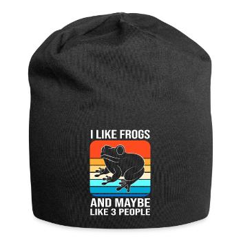 Laubfrosch Frosch - Jersey-Beanie - Schwarz - Vorne