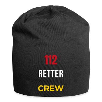 112 Retter Crew – Feuerwehr & Blaulicht Team - Jersey-Beanie - Schwarz - Vorne