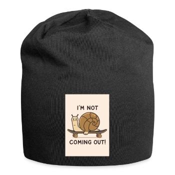 Snail on Skateboard: Not Coming Out - Jersey Beanie - black - Front