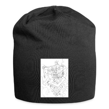 Isolierte Wahnsinn, Schwarz-Weiß-Variante - Jersey-Beanie - Schwarz - Vorne