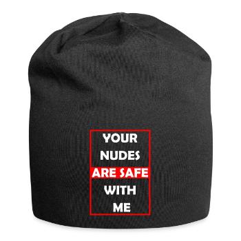 Nackte sicher bei mir - Jersey-Beanie - Schwarz - Vorne